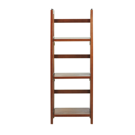 3-Shelf Folding Bookcase 14" Wide-Mahogany