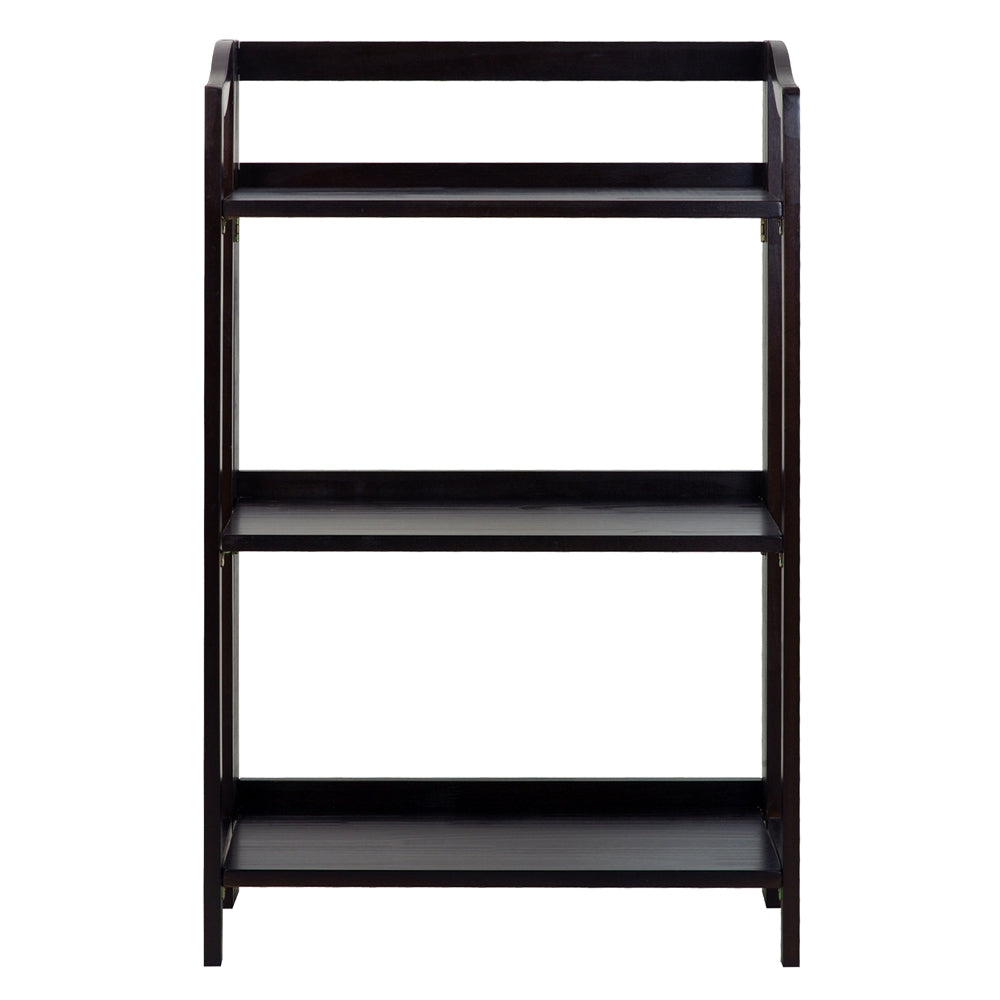 Stratford 3-Shelf Folding Bookcase-Espresso