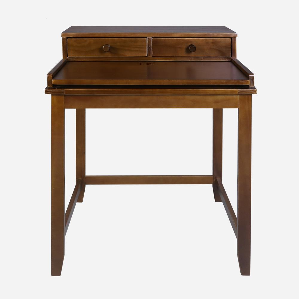 Solid Wood Home Office Computer Desk with Hutch, Pull-out tray