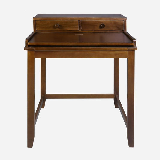 Solid Wood Home Office Computer Desk with Hutch, Pull-out tray