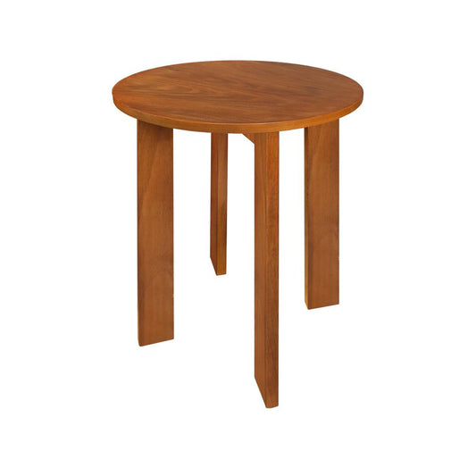 Aura 16" Round Side Table With American Gum Wood - Sweet Oak