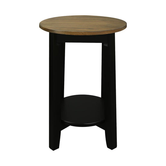 Chamber Round End Table with Solid Red Oak Top