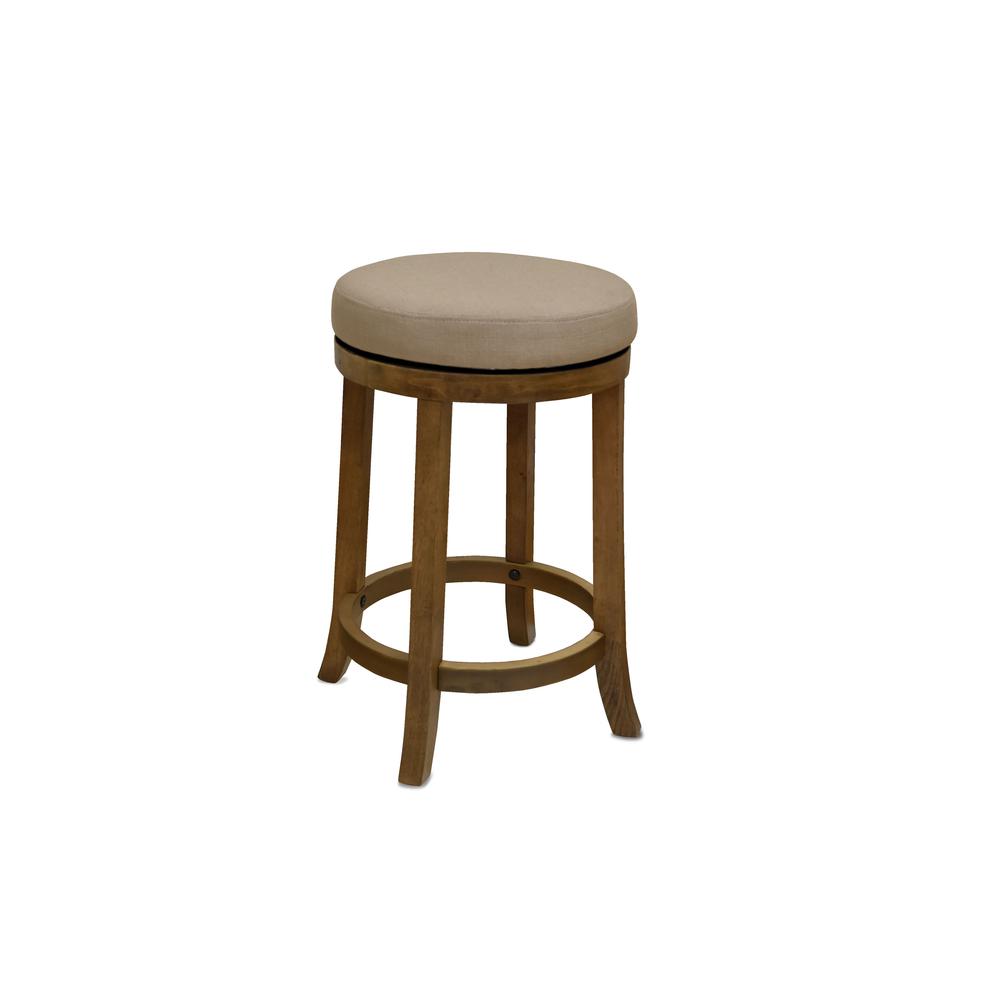 Round Swivel Barstools Set of 2, 24" H, Driftwood