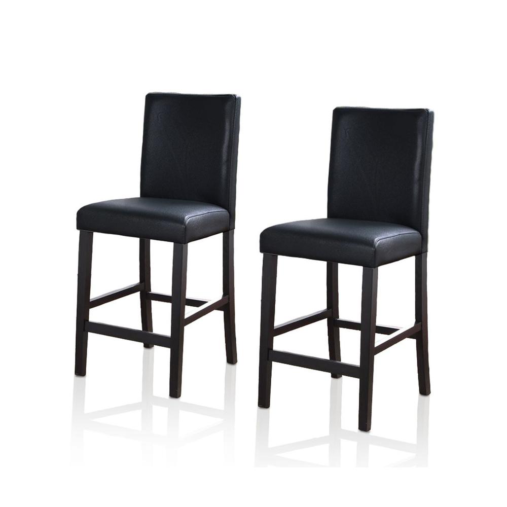 NICO 24" Parson Stool,   Eco Leather, Black Set of 2