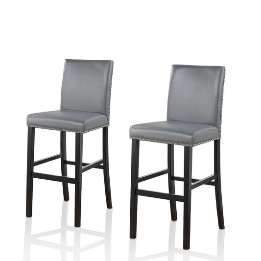 LANA 29" Parson Stool,   Eco Leather, GREY, Set of 2