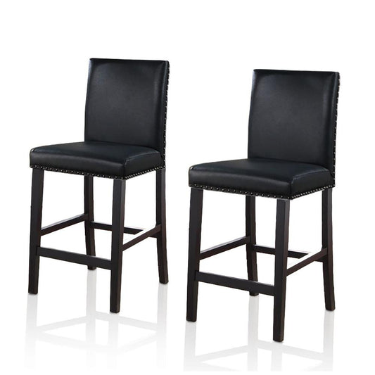 LANA 24" Parson Stool,   Eco Leather, BLACK, Set of 2