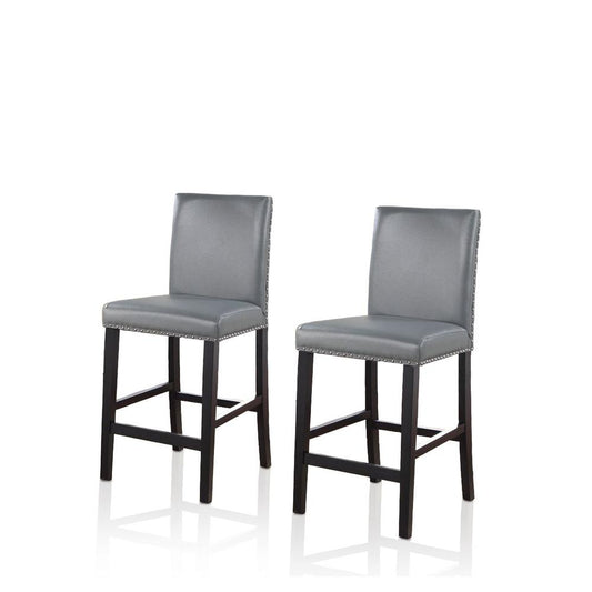 LANA 24" Parson Stool,   Eco Leather, GREY, Set of 2