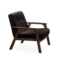 Iven Mid-Century Wood Arm Chair, Dark Brown