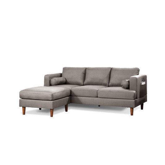 Nico Sofa with Reversible Chaise, Stone Grey