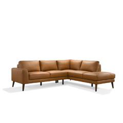 Sable 100" Wide Genuine Leather Sofa & Right Chaise