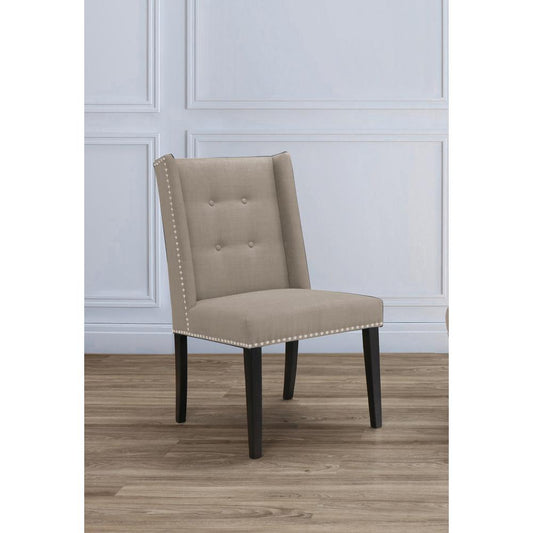 Tufted Upholstered Parson Dining Chair in Beige