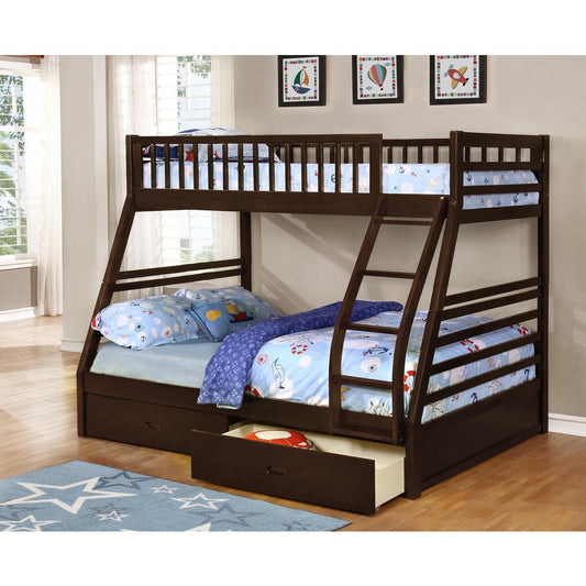 Sofia Twin Over Full Bunk Bed with 2 drawers - Espresso