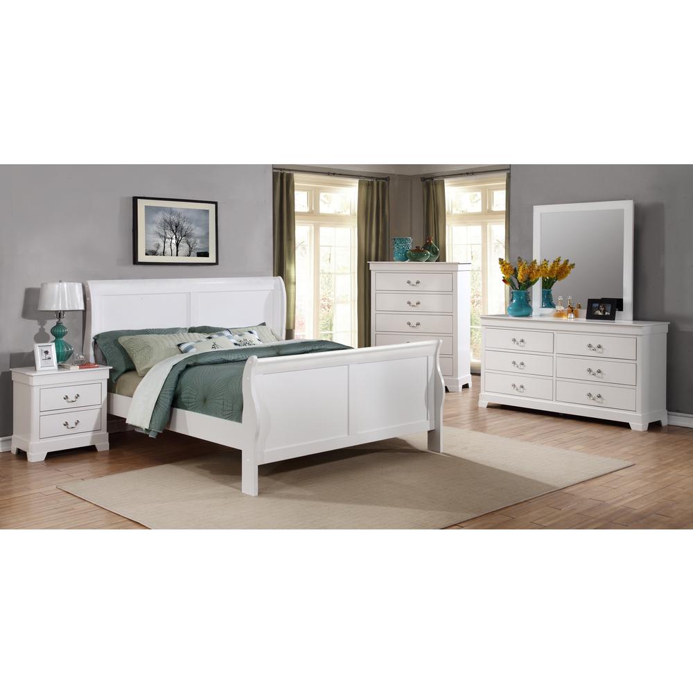 Valentino Full Size Bed - White