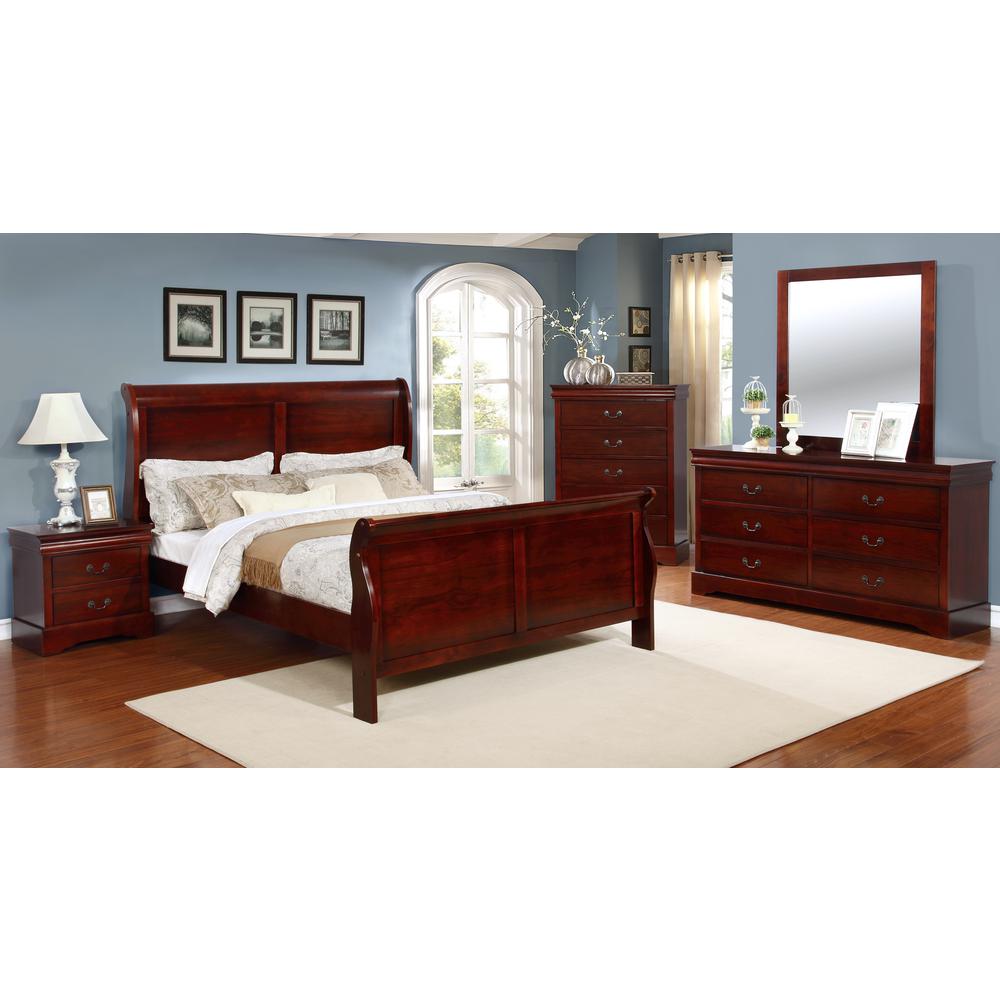 Full Size Sleigh Bed, Cherry