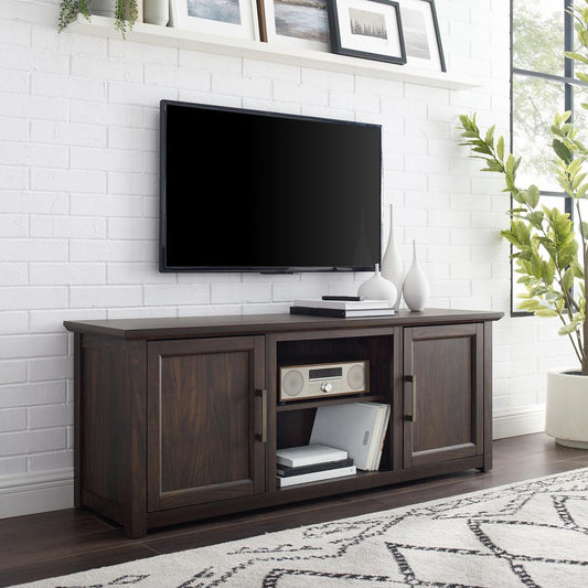 Camden 58" Low Profile Tv Stand Dark Walnut