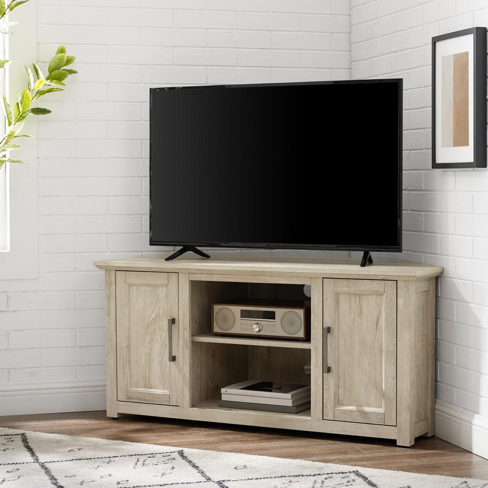 Camden 48" Corner Tv Stand Frosted Oak