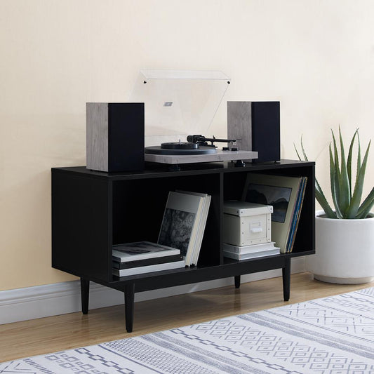 Liam Medium Record Storage Console Cabinet Black