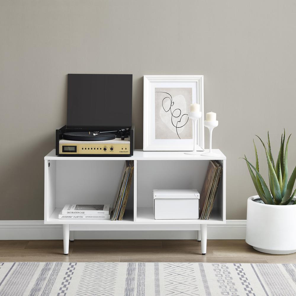 Liam Medium Record Storage Console Cabinet White