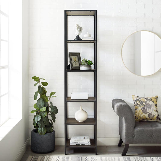 Jacobsen Narrow Etagere Brown Ash/Matte Black