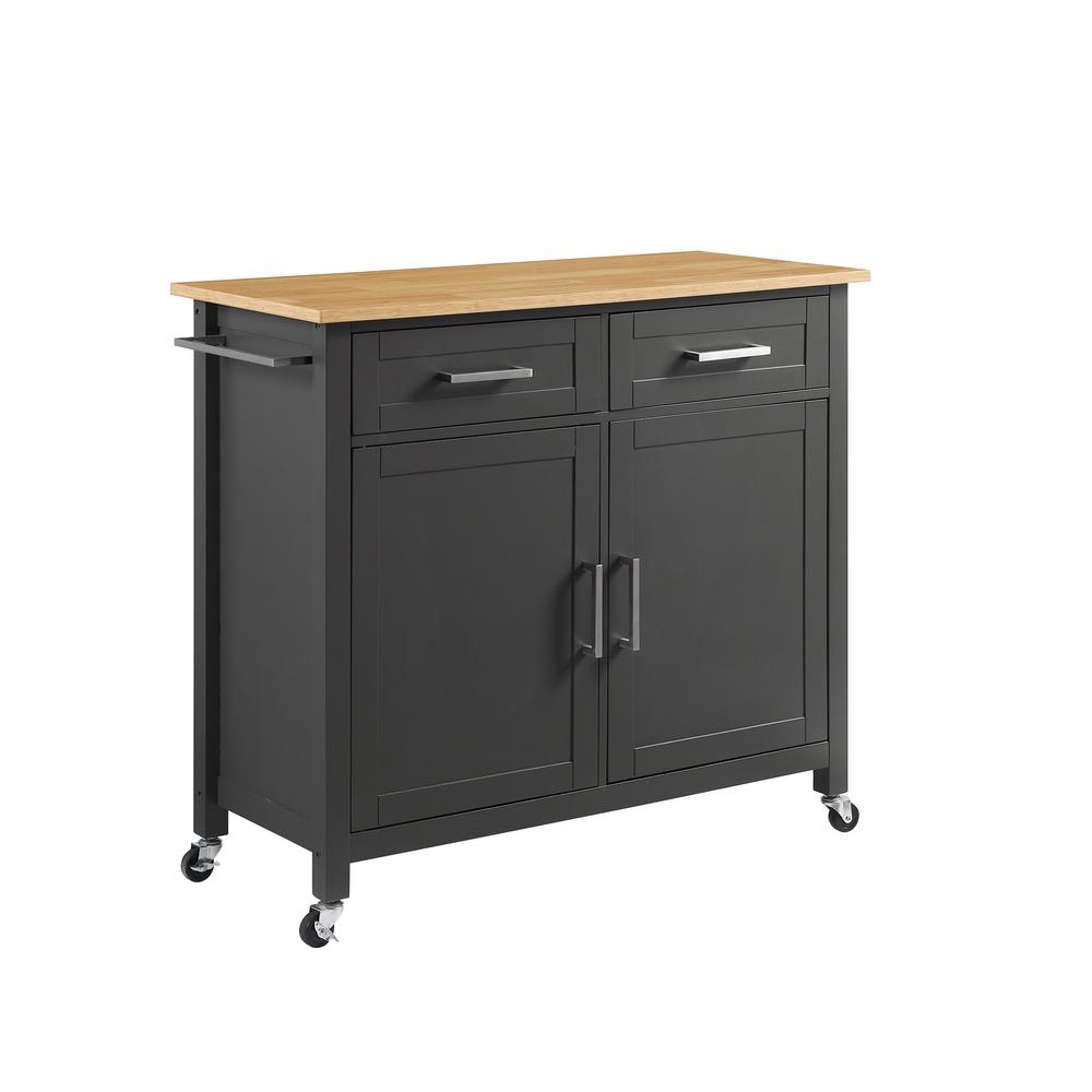 Tristan Kitchen Island/Cart Gray/Natural