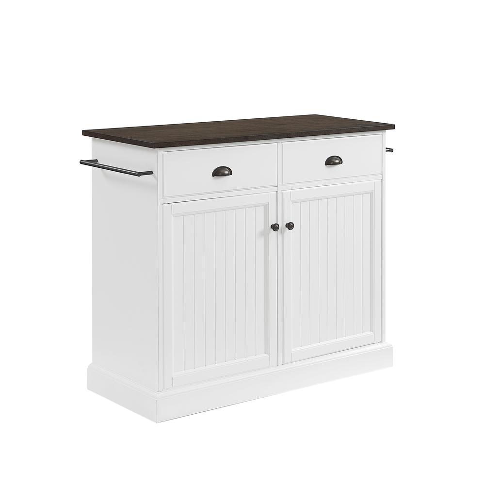 Shoreline Kitchen Island White/Dark Brown