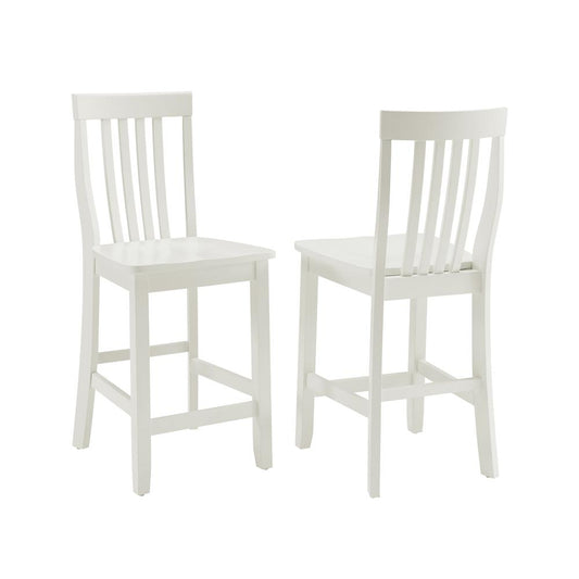 School House 2Pc Counter Stool Set White - 2 Stools