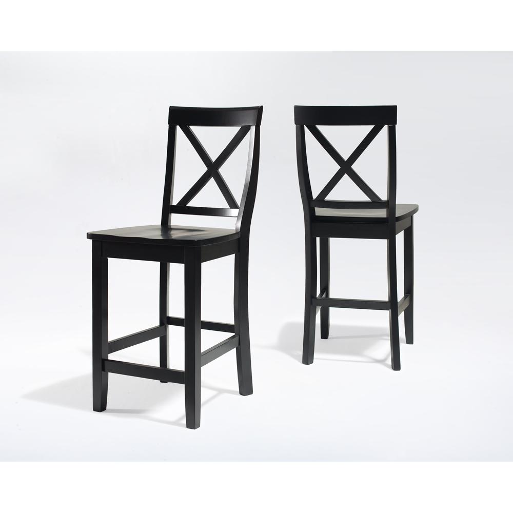 X-Back 2Pc Counter Stool Set Black - 2 Stools