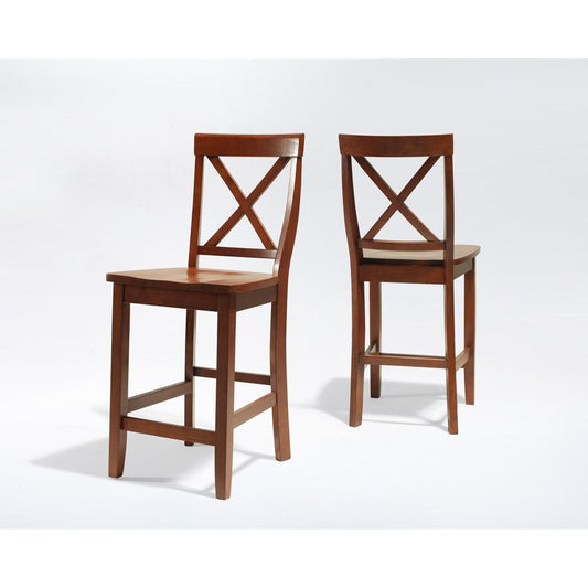 X-Back 2Pc Counter Stool Set Cherry - 2 Stools