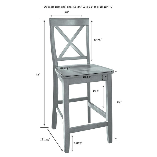 X-Back 2Pc Counter Stool Set White - 2 Stools