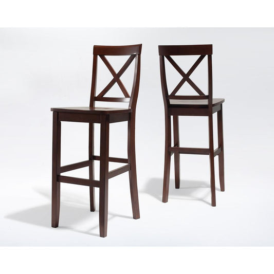 X-Back 2Pc Bar Stool Set Mahogany - 2 Stools