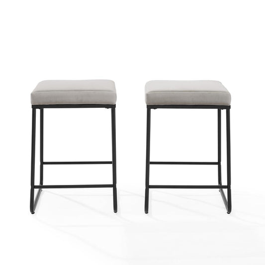 Beckett 2Pc Counter Stool Set Gray/ Matte Black - 2 Stools