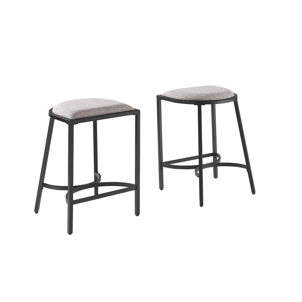 Ellery 2Pc Counter Stool Set Gray/Matte Black - 2 Stools