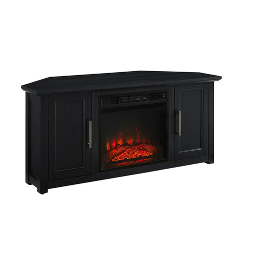 Camden 48" Corner Tv Stand W/Fireplace Black