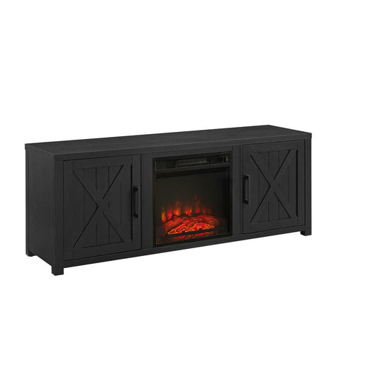 Gordon 58" Low Profile Tv Stand W/Fireplace Black