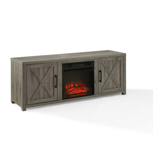 Gordon 58" Low Profile Tv Stand W/Fireplace Graywash