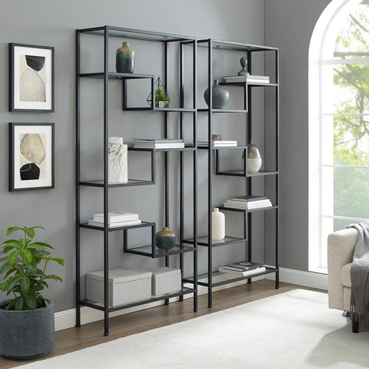 Sloane 2Pc Etagere Set Matte Black - 2 Etageres