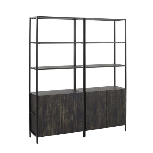 Jacobsen 2Pc Etagere Set Brown Ash/Matte Black - 2 Large Etageres