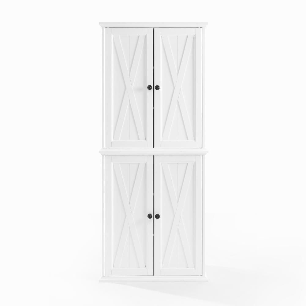 Clifton Tall Pantry Distressed White - 2 Stackable Pantries