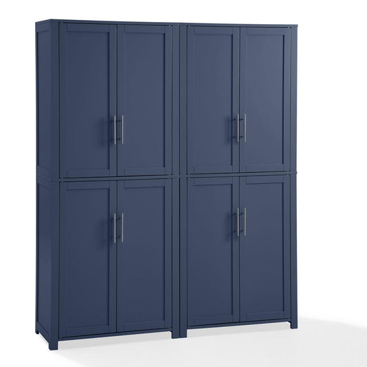 Savannah 2-Piece Kitchen Storage Pantry Set Navy - 2 Pantries