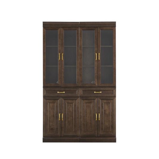 Stanton 2Pc Glass Door Kitchen Storage Pantry Cabinet Set