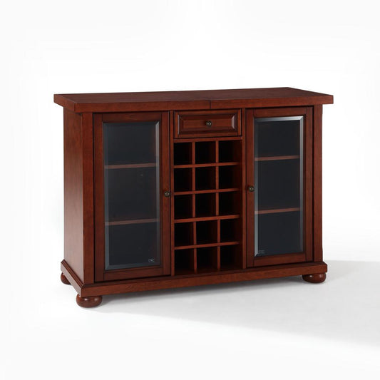 Alexandria Sliding Top Bar Cabinet Mahogany