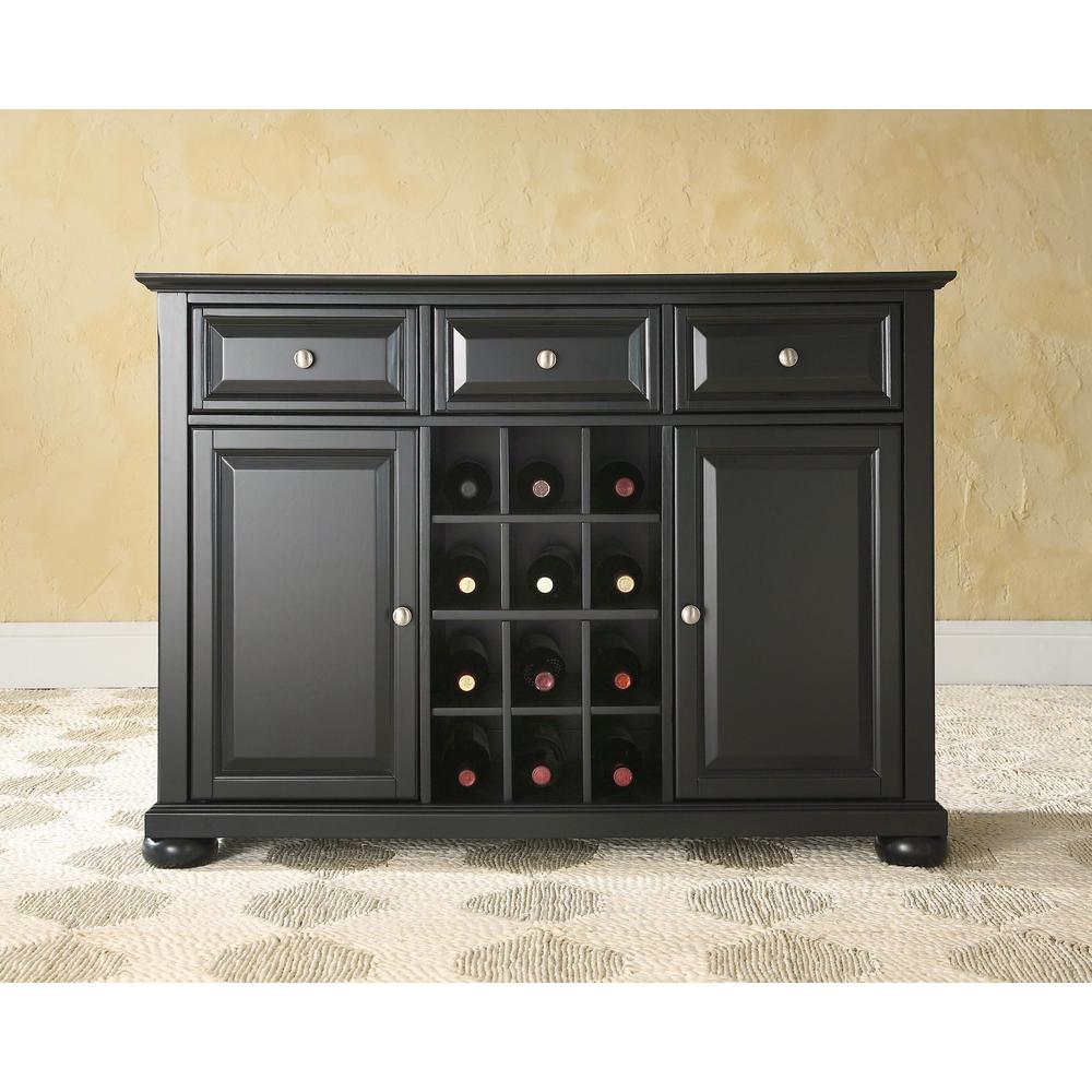 Alexandria Sideboard Cabinet W/Wine Storage Black