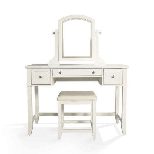 Vista 3Pc Vanity Set White - Vanity, Mirror, Stool