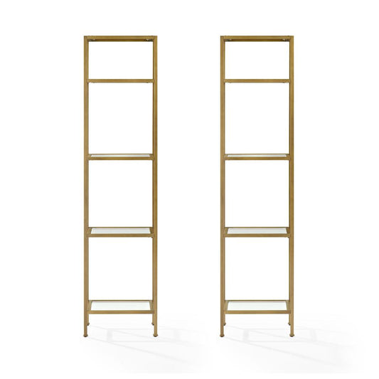 Aimee 2Pc Etagere Set Soft Gold - 2 Narrow Etageres