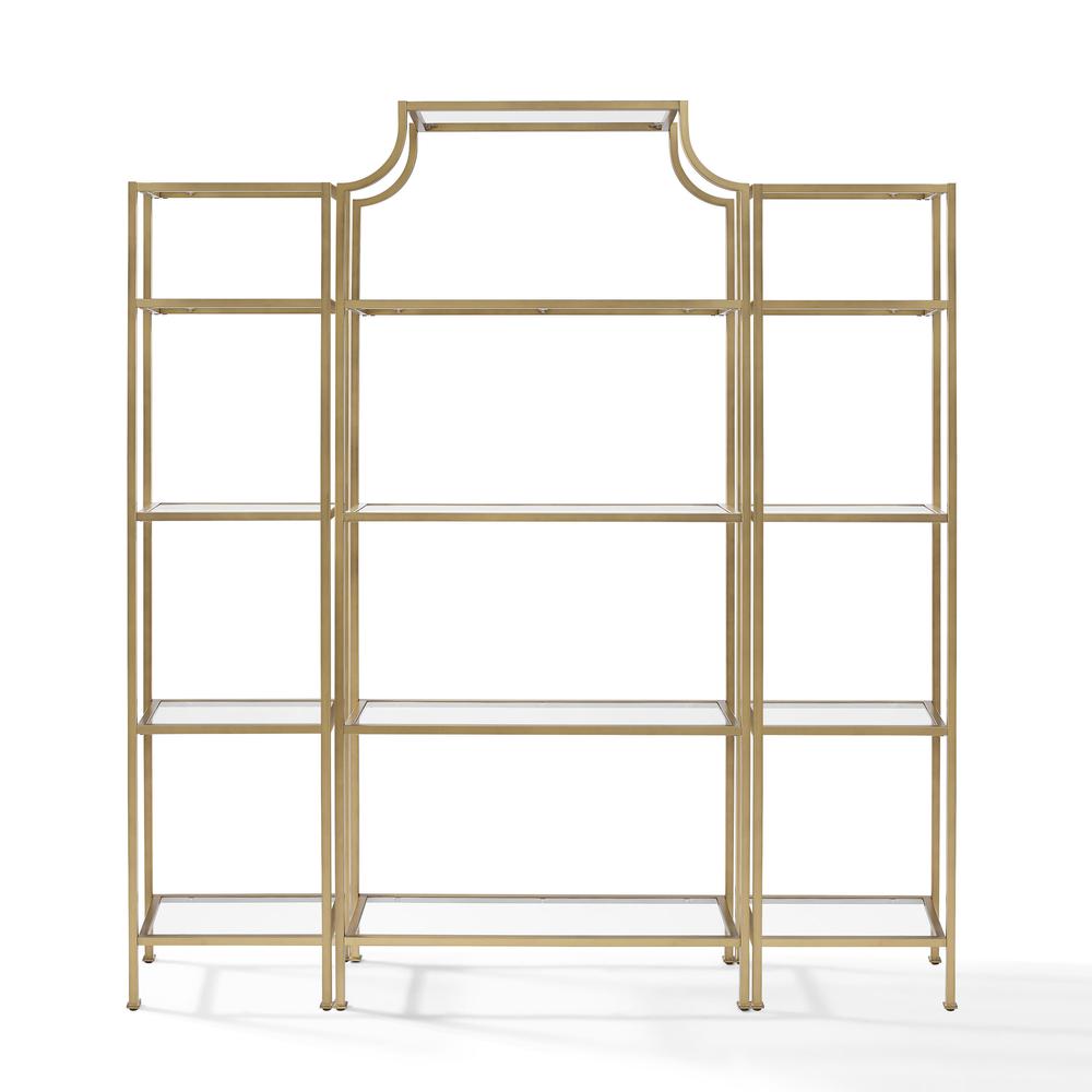 Aimee 3Pc Etagere Set Soft Gold - Large Etagere & 2 Narrow Etageres