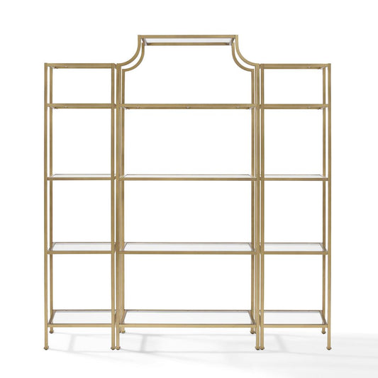 Aimee 3Pc Etagere Set Soft Gold - Large Etagere & 2 Narrow Etageres