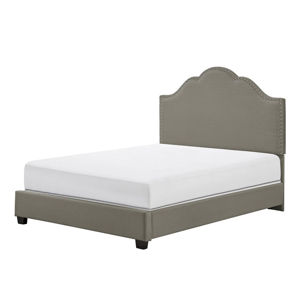 Preston Upholstered Queen Bed Shadow Gray - Headboard, Footboard, Rails