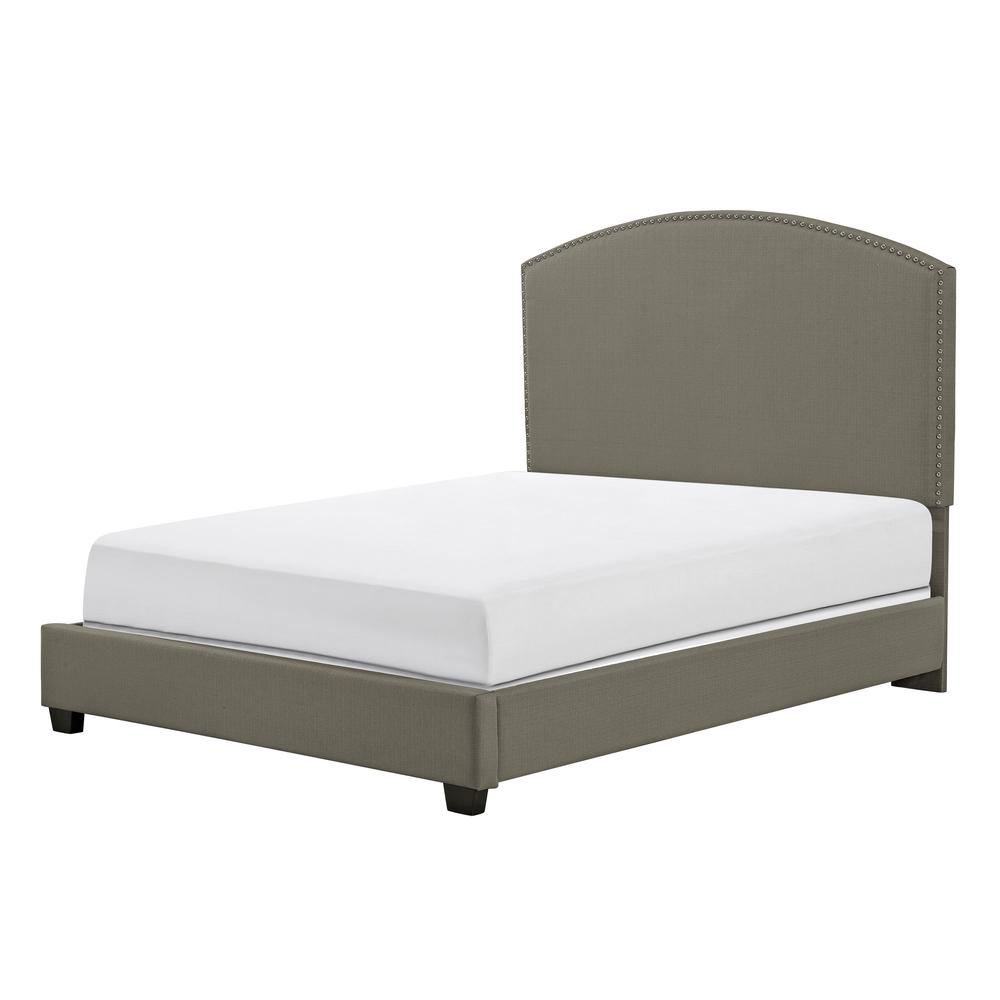 Cassie Upholstered Queen Bed Shadow Gray - Headboard, Footboard, Rails