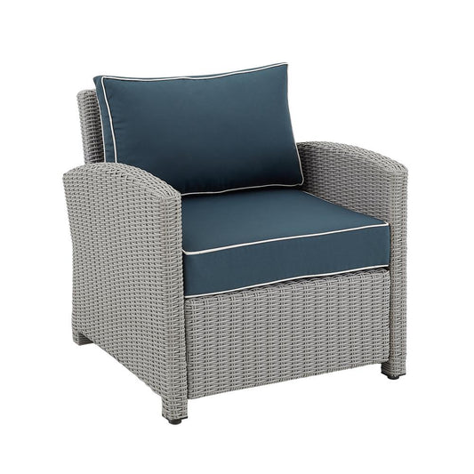 Bradenton Outdoor Wicker Armchair Navy/Gray