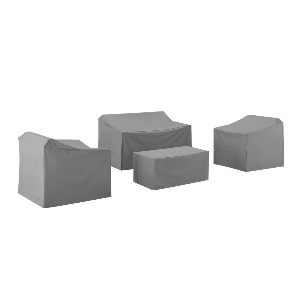 4Pc Furniture Cover Set Gray - Loveseat, 2 Chairs, & Coffee